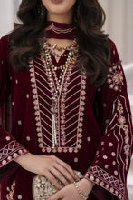 Makhmal by Gul Warun Maroon 3pc Velvet Embroidered Suit MBG10