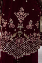 Makhmal by Gul Warun Maroon 3pc Velvet Embroidered Suit MBG10