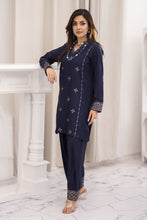 Miski FrostFit – Navy Embroidered Dhanak 2pc Pakistani Dress FFM6