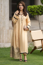 Aleezay 3pc Beige Viscose Suit with Jacquard Dupatta – JAL1