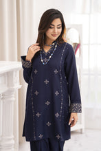 Miski FrostFit – Navy Embroidered Dhanak 2pc Pakistani Dress FFM6