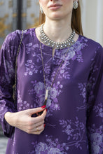 Sakeena Sheen Purple Floral Printed Poly Raw Silk 2pc Kaftan – SHH3