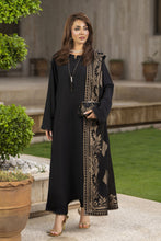 Aleezay 3pc Black Linen Suit with Gold Jacquard Dupatta – JAL9
