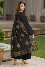 Aleezay 3pc Black Linen Suit with Gold Jacquard Dupatta – JAL9