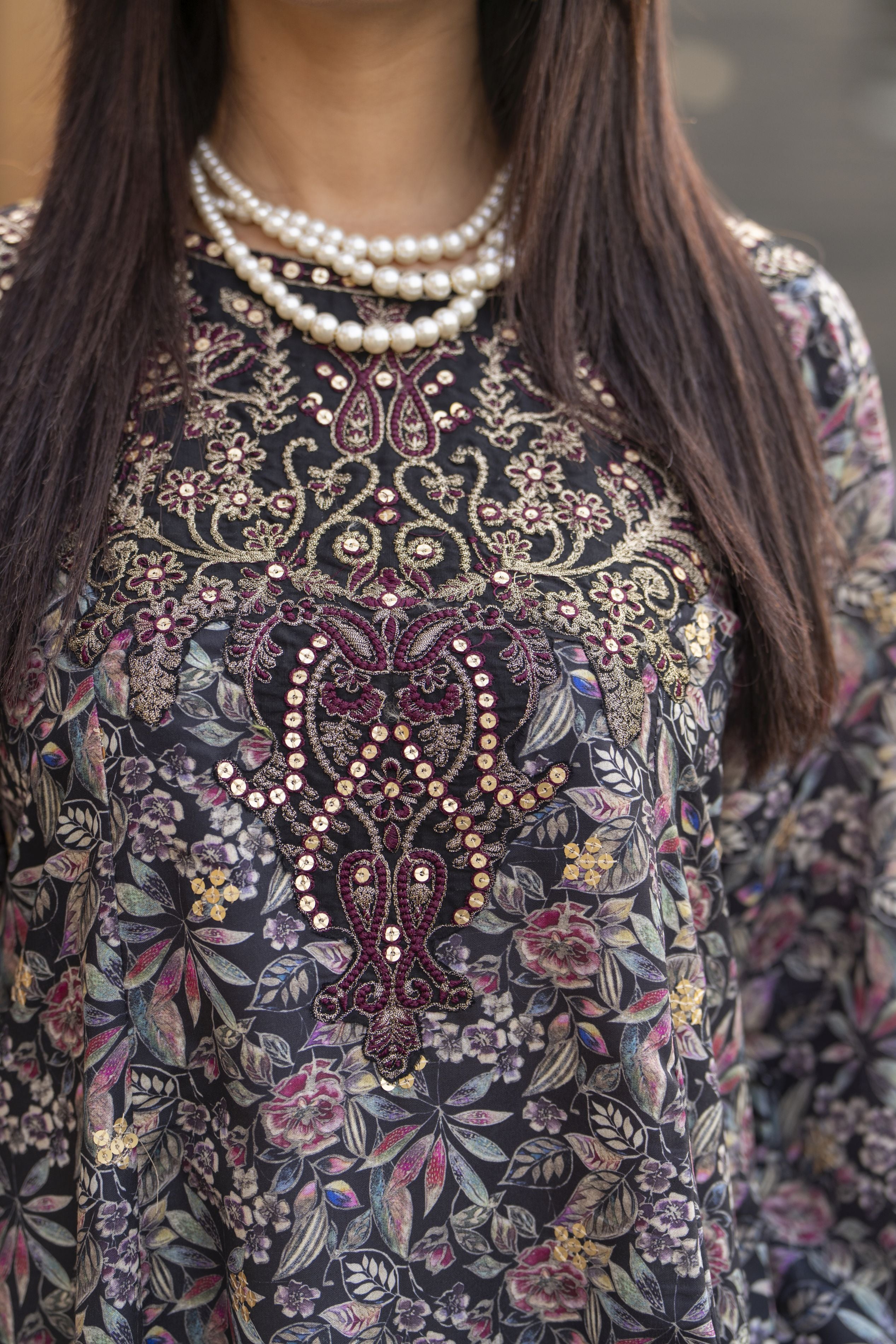 Mohagni 3pc Ready to Wear Silk Lawn Frock 2025 Collection Muse15