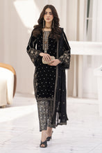 Makhmal by Gul Warun Black 3pc Velvet Embroidered Suit MBG6
