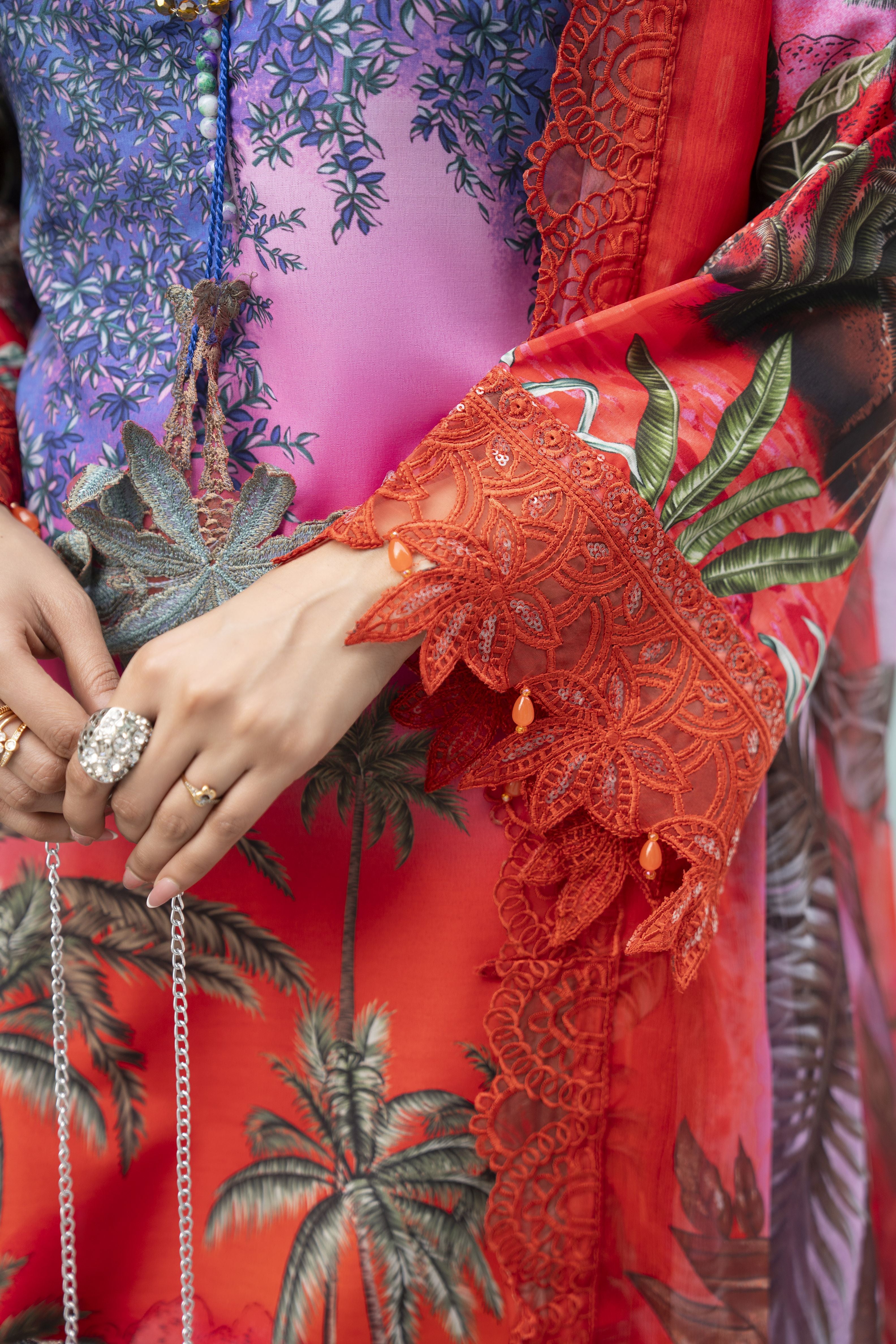 3pc Printed Summer Lawn Suit with Chiffon Dupatta by Silver RES3