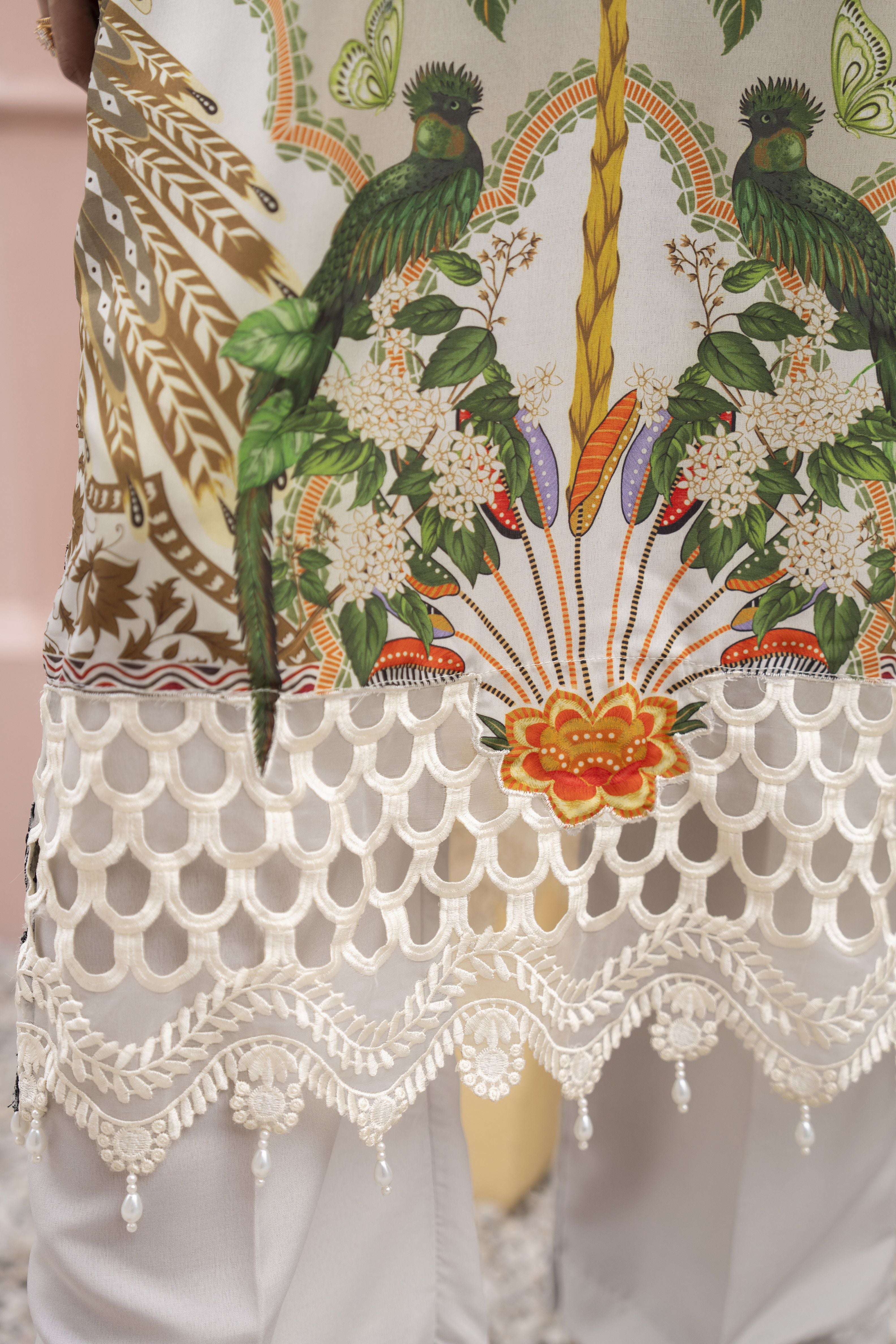 3pc Printed & Embroidered Lawn Suit with Chiffon Dupatta RES2