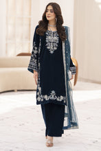 Makhmal by Gul Warun Navy Blue 3pc Velvet Embroidered Suit MBG3