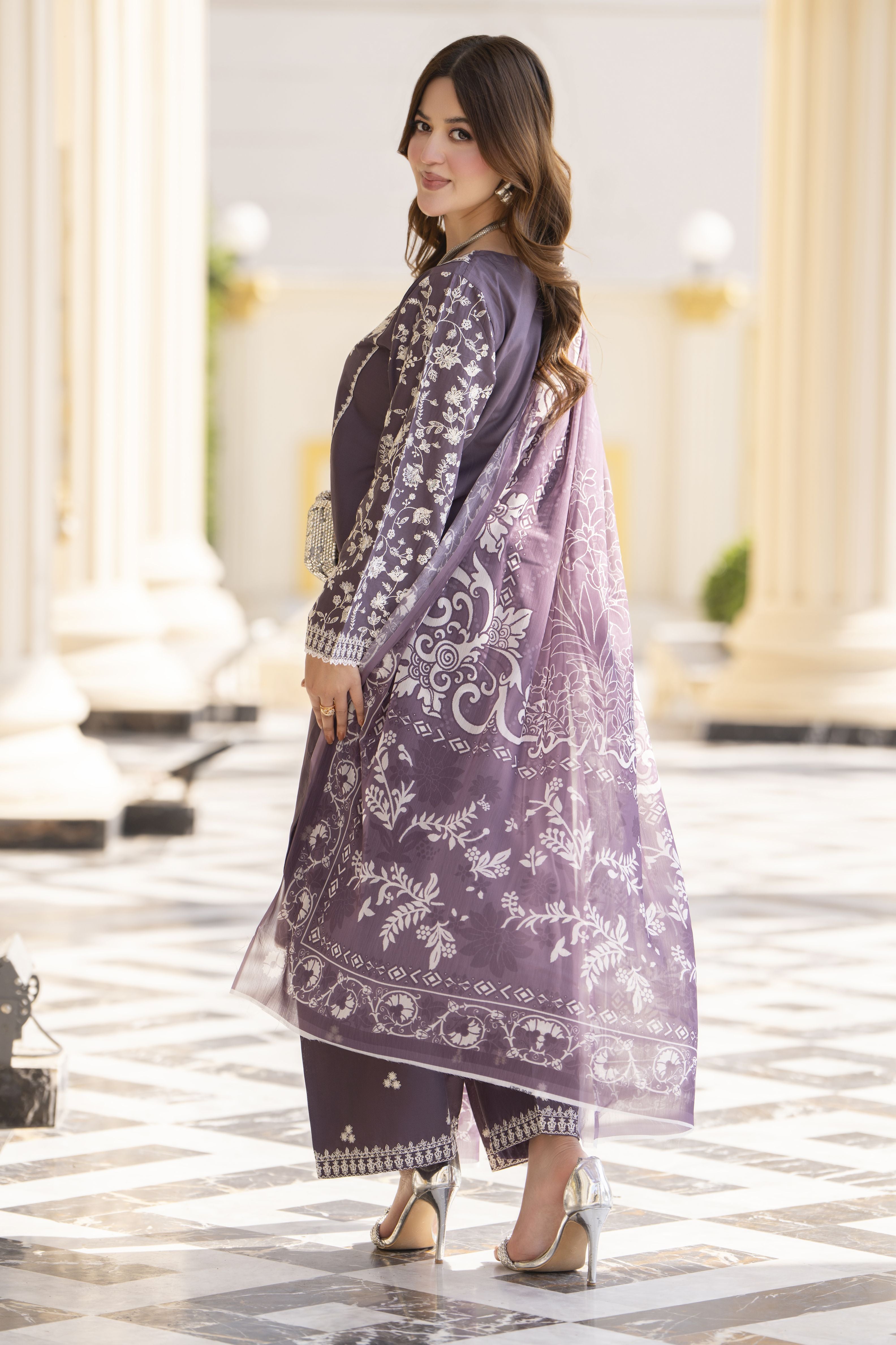 Khushi by Silver Plum 3pc Embroidered Cotton Ready to Wear Suit KBS2