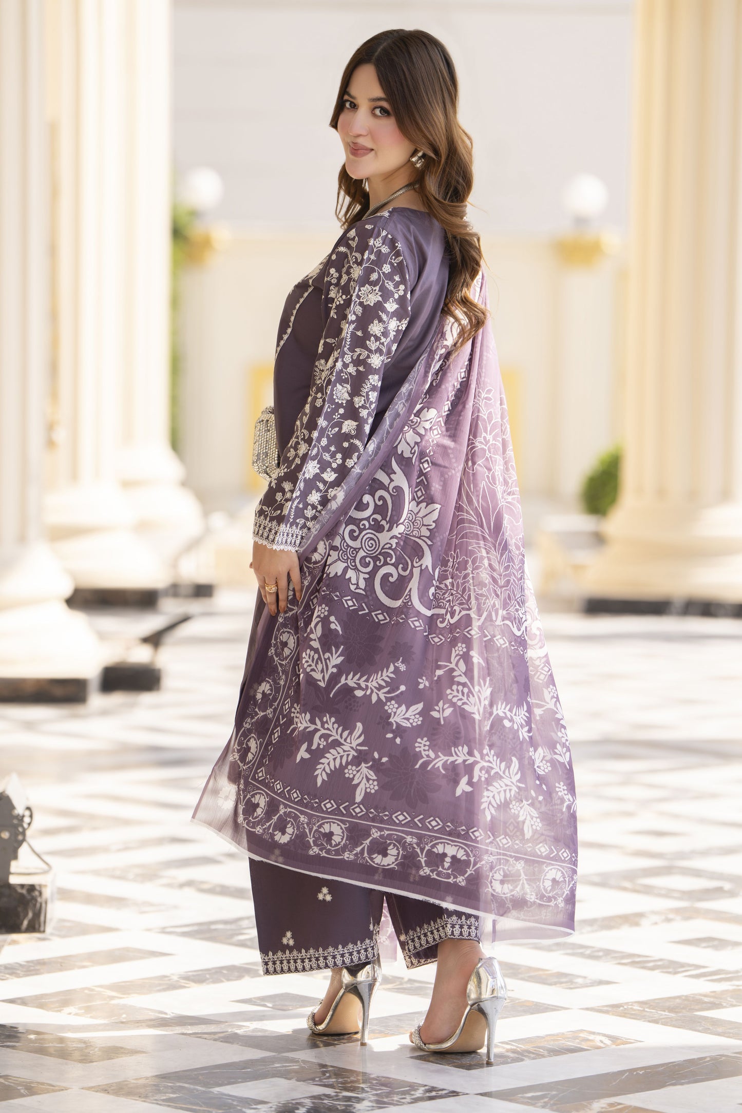 Khushi by Silver Plum 3pc Embroidered Cotton Ready to Wear Suit KBS2