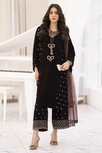 Makhmal by Gul Warun Chocolate Brown 3pc Velvet Embroidered Baggy Cape Suit MBG8