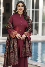Maroon Dhanak Winter Outfit & Multani Shawl by Gul Warun GSR1