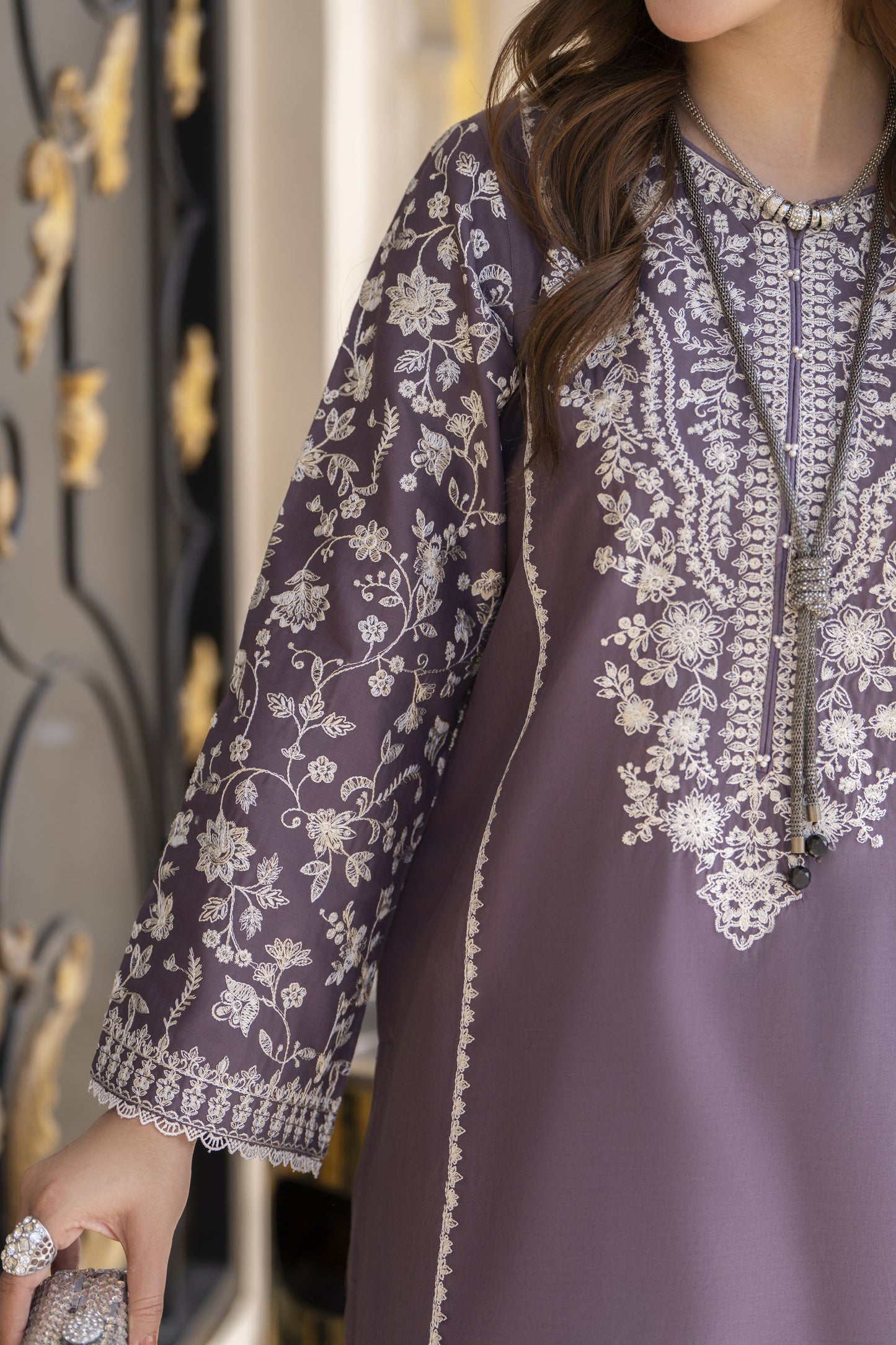 Khushi by Silver Plum 3pc Embroidered Cotton Ready to Wear Suit KBS2