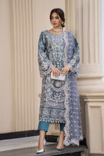 Zaiwaraat by Arwah Embroidered Net Shirt with Straight Trousers & Pearl Embellished Dupatta ZWR04
