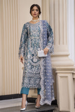 Zaiwaraat by Arwah Embroidered Net Shirt with Straight Trousers & Pearl Embellished Dupatta ZWR04