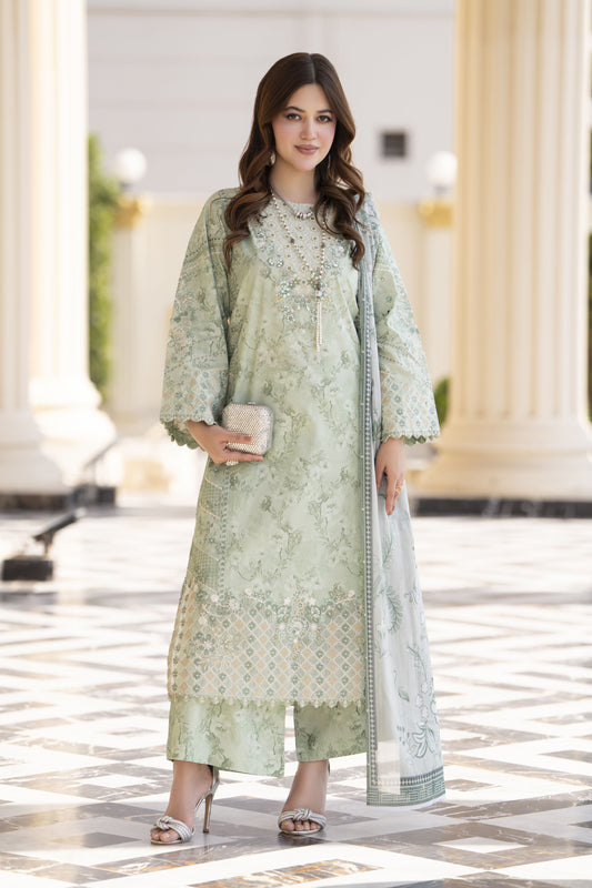 Khushi by Silver Mint 3pc Cotton Long Shirt Ready to Wear Suit KBS3