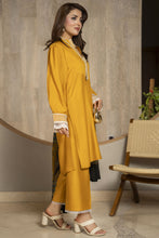 Aleezay 3pc Mustard Viscose Suit with Black Jacquard Dupatta – JAL4
