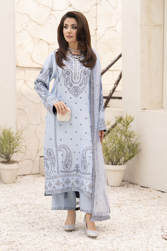 Zareen by Gul Warun 3pc Viscose Embroidered Suit – ZGW7