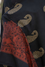 Black Dhanak Long Dress with Multani Winter Shawl by Gul Warun GSR8