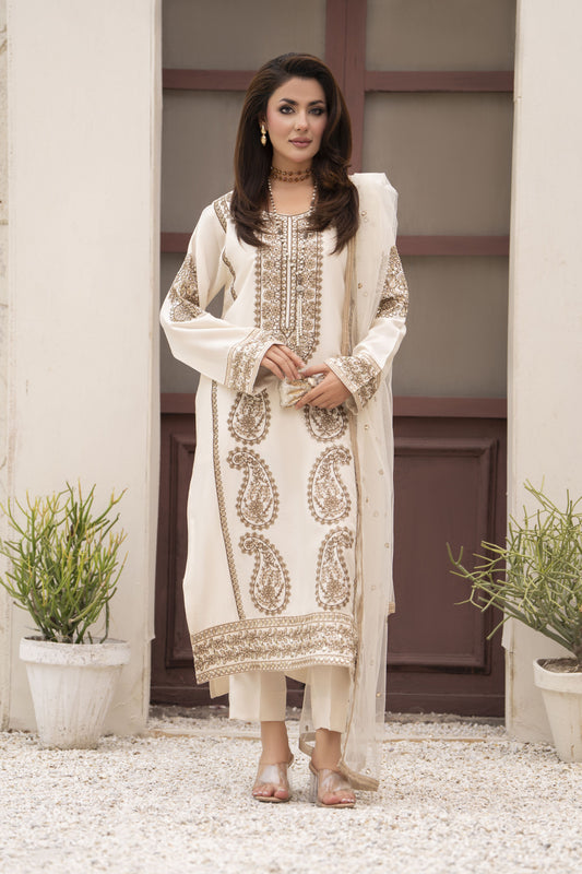 Zareen by Gul Warun 3pc Viscose Embroidered Suit – ZGW10