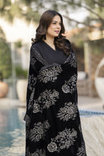 Embroidered Velvet Shawl for Women – Black VS3