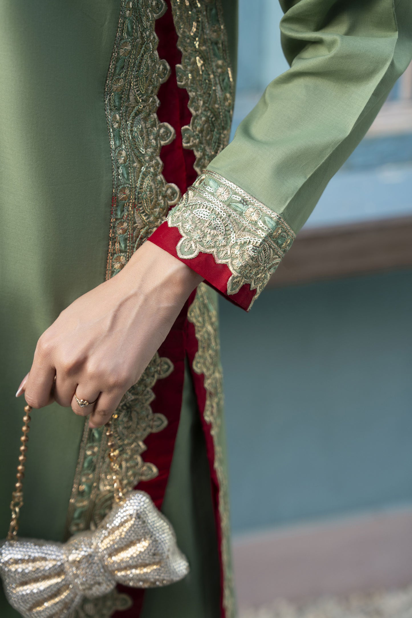 Mint Embroidered Cotton 2pc Women And Girls Suit Baarish by Miski BYM11