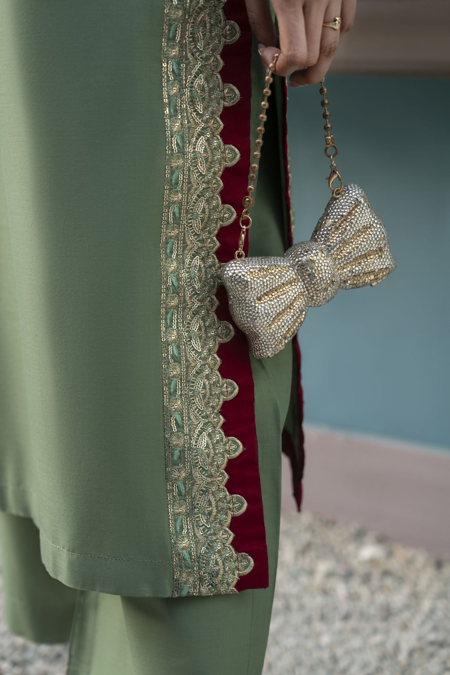Mint Embroidered Cotton 2pc Women And Girls Suit Baarish by Miski BYM11