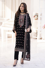 Makhmal by Gul Warun Black 3pc Velvet Embroidered Suit MBG1