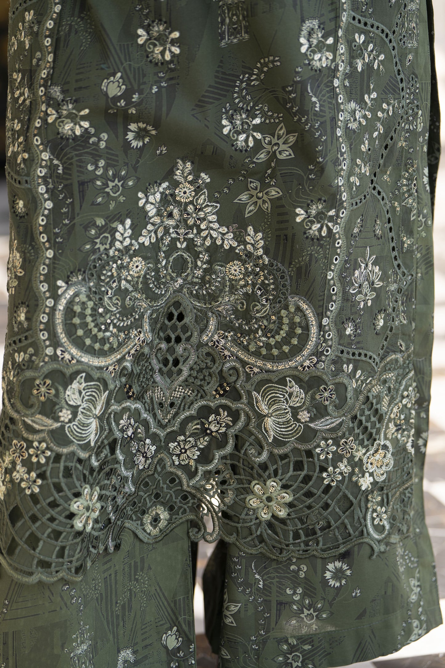 Khushi by Silver Olive 3pc Cotton Long Shirt Ready to Wear Suit KBS6