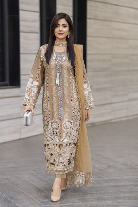 Raabtaa – A Silver Affair | Mocha Gold Cutwork Womenswear SRS05