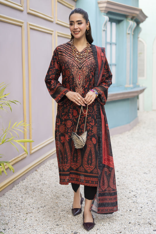 ZAIWA EMBROIDERED LAWN 3PC READY TO WEAR SUIT ZWL26