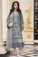 Arwah Aureen AA5 Grey 3pc Boring Embroidered Cotton Long Suit