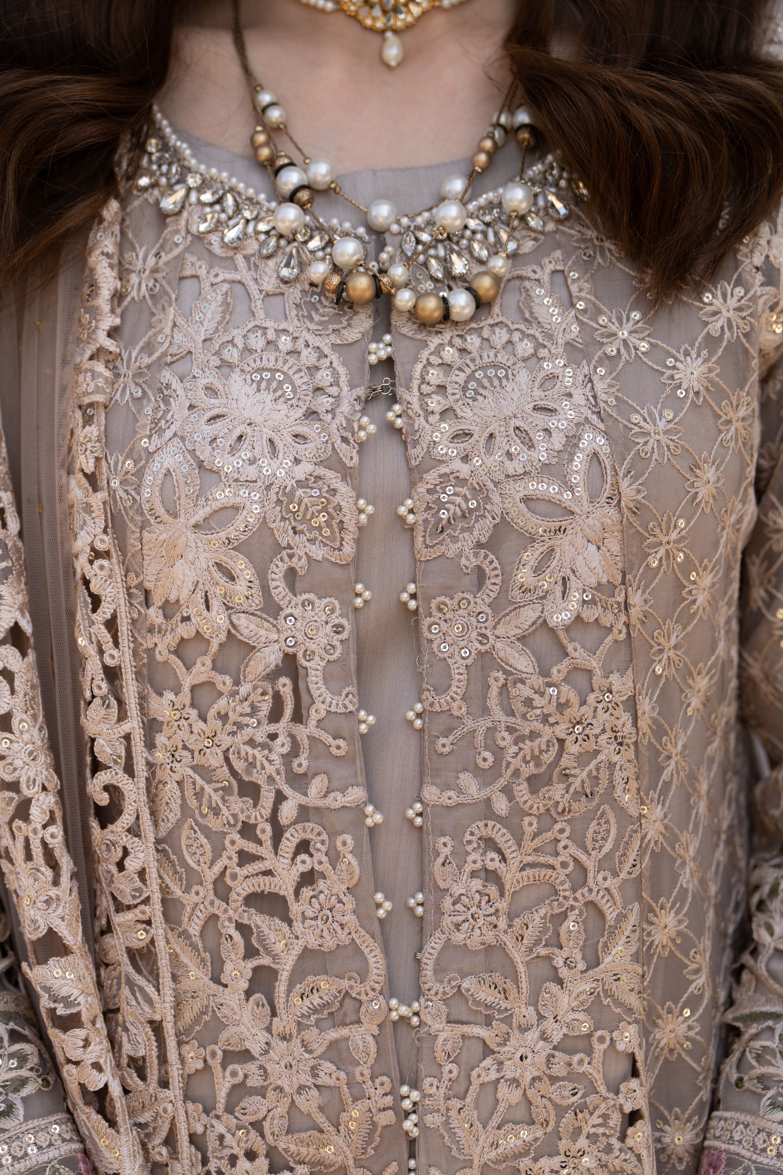 Zaiwaraat by Arwah – Embroidered Organza Gown with Net Dupatta – ZWR09