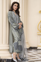 Arwah Aureen AA5 Grey 3pc Boring Embroidered Cotton Long Suit