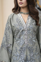 Arwah Aureen AA5 Grey 3pc Boring Embroidered Cotton Long Suit