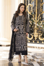 Arwah Aureen AA10 3pc Black Cutwork Luxury Embroidered Cotton Suit