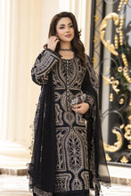 Arwah Aureen AA10 3pc Black Cutwork Luxury Embroidered Cotton Suit
