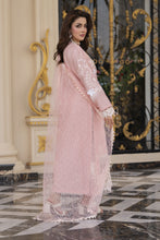 Arwah Aureen AA6 3pc Pink Boring Embroidered Cotton Suit with Net Dupatta