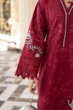 Arwah Aureen AA8 3pc Maroon Embroidered Cotton Long Suit with Chiffon Dupatta