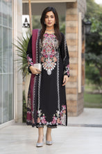 Zaiwa 3pc Khaddar Embroidered Long Shirt Suit with Printed Shawl ZWL14