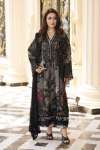 Arwah Aureen AA7 3pc Black Embroidered Suit with Chiffon Diamante Dupatta