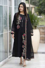 Zaiwa 3pc Khaddar Embroidered Long Shirt Suit with Chiffon Dupatta ZWL15