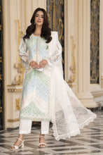 Arwah Aureen AA4 3pc White Embroidered Cotton Suit with Organza Dupatta