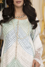 Arwah Aureen AA4 3pc White Embroidered Cotton Suit with Organza Dupatta