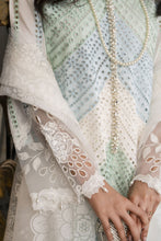 Arwah Aureen AA4 3pc White Embroidered Cotton Suit with Organza Dupatta