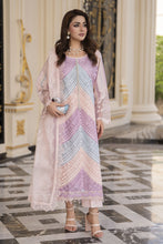Arwah Aureen AA3 3pc Pink Boring Embroidered Cotton Suit with Organza Dupatta