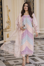 Arwah Aureen AA3 3pc Pink Boring Embroidered Cotton Suit with Organza Dupatta
