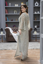Starstruck by Ain – Silver Net Embroidered 2pc Dress with Shimmer Inner SBA7