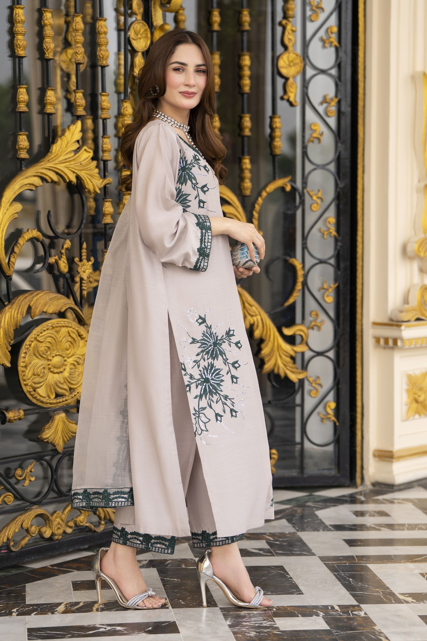 Threads of Love by Hemline – TOL6 Embroidered Viscose Mother Daughter Matching Dress